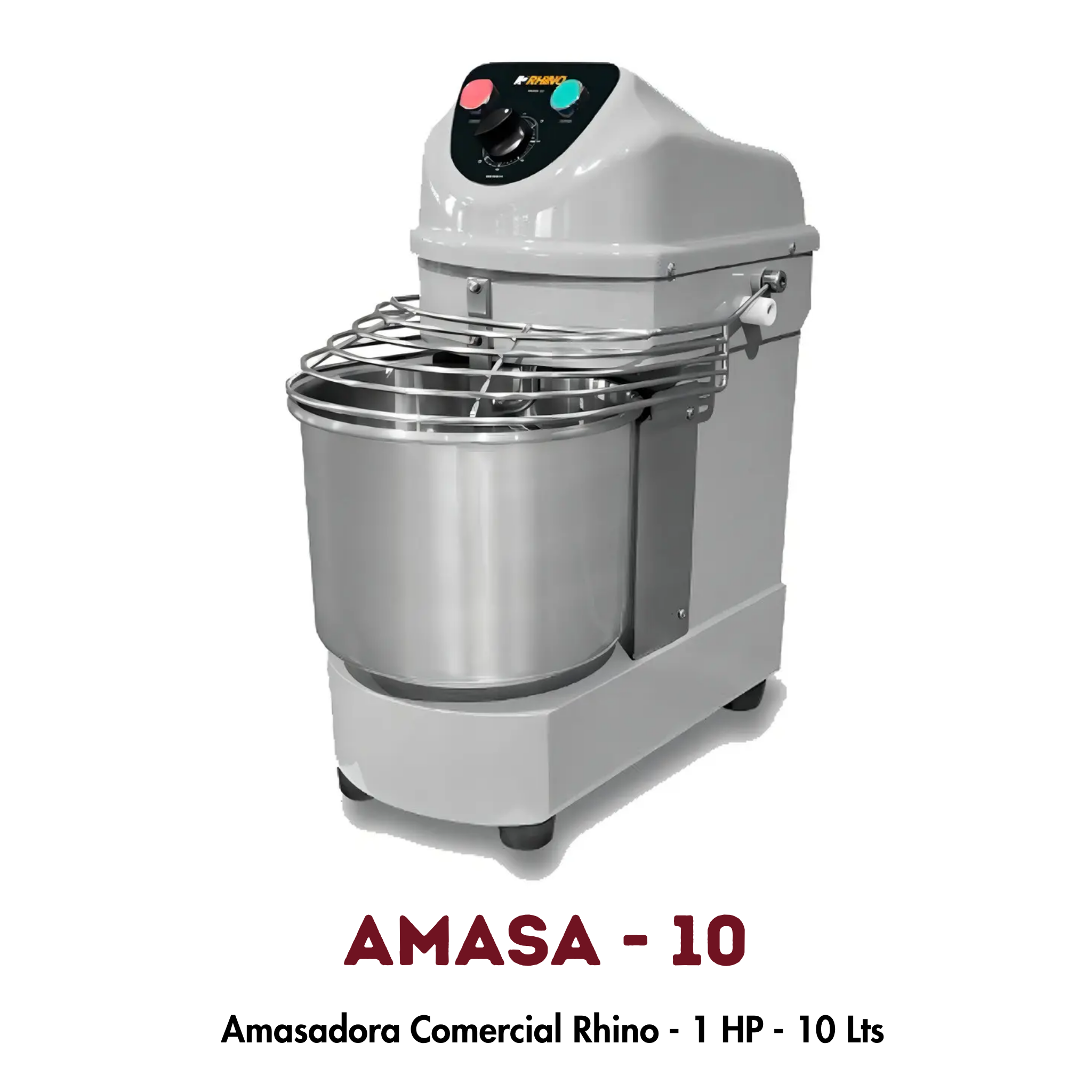 Amasadora Rhino AMASA-10 | 10 Litros, Doble Acción Giratoria, 1 HP