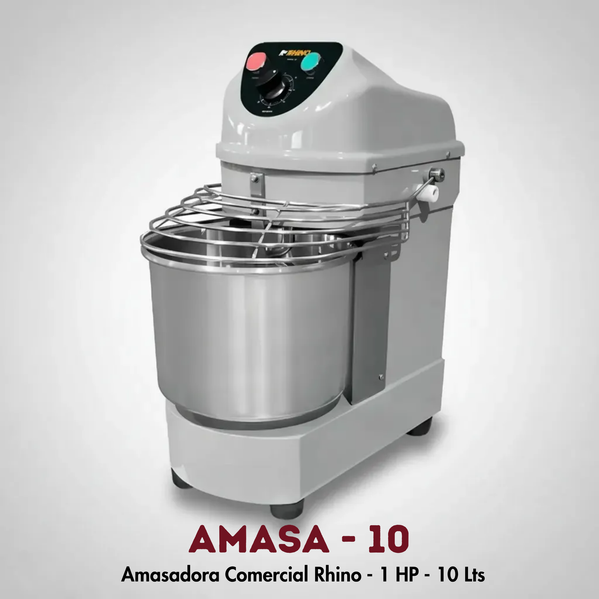 Amasadora Rhino AMASA-10 | 10 Litros, Doble Acción Giratoria, 1 HP