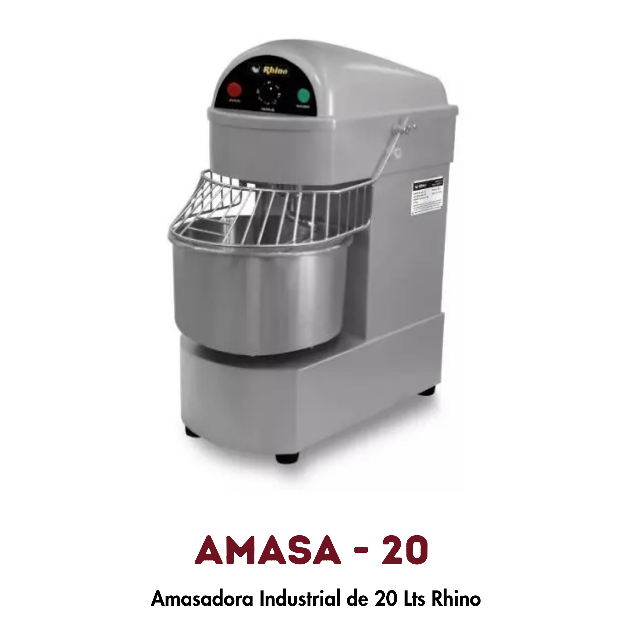 Amasadora Rhino AMASA-20 | 20 Litros, Doble Acción Giratoria