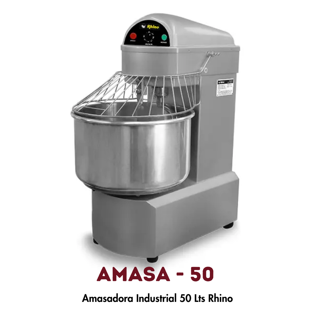Amasadora Rhino AMASA-50 | 50 Litros, Doble Acción Giratoria Bifásica
