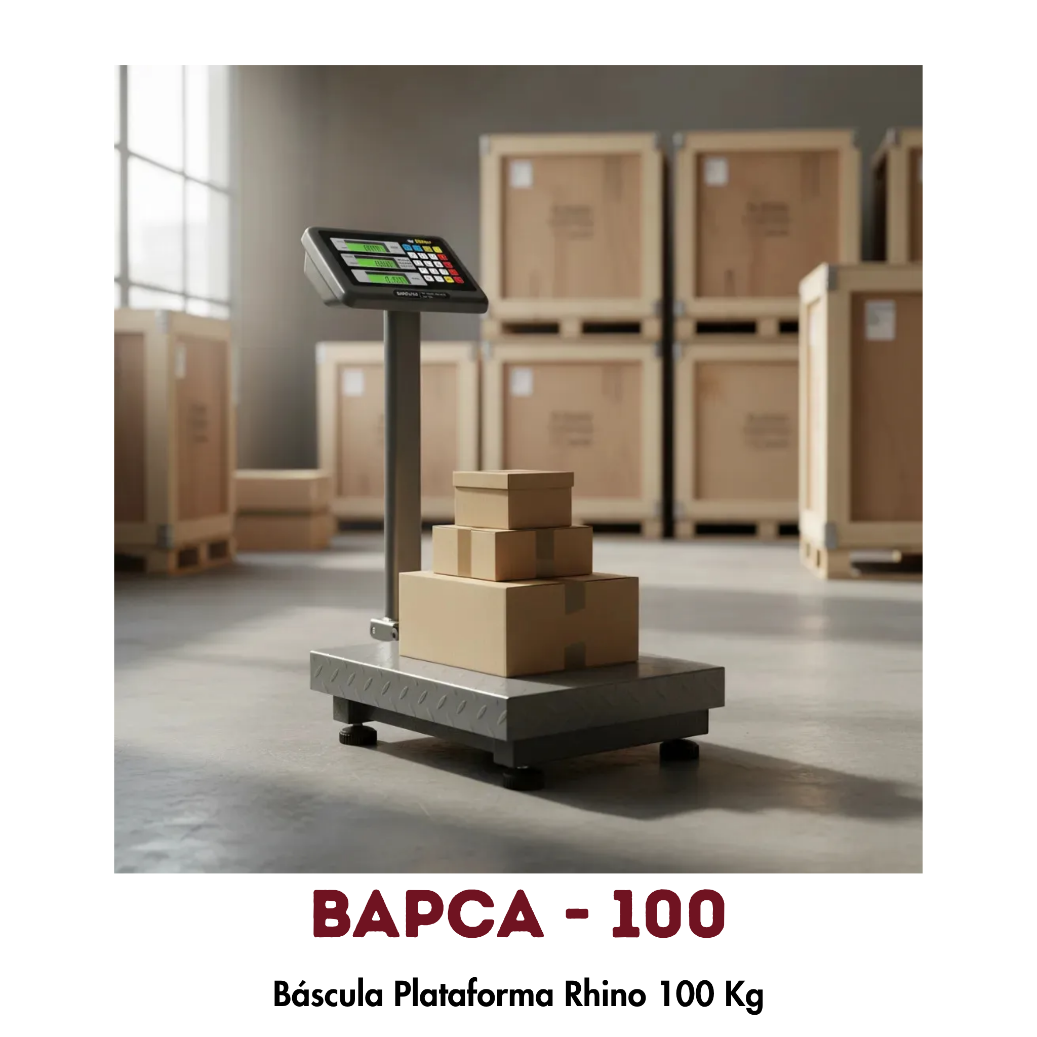 Báscula de Plataforma Rhino BAPCA-100 | 100 kg, Plegable y Portátil