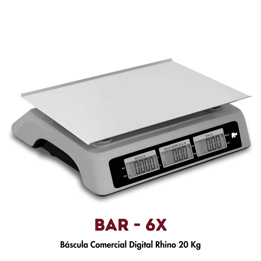 Báscula de Mostrador BAR-6X Rhino 20kg | Conteo de Piezas y Conexión POS