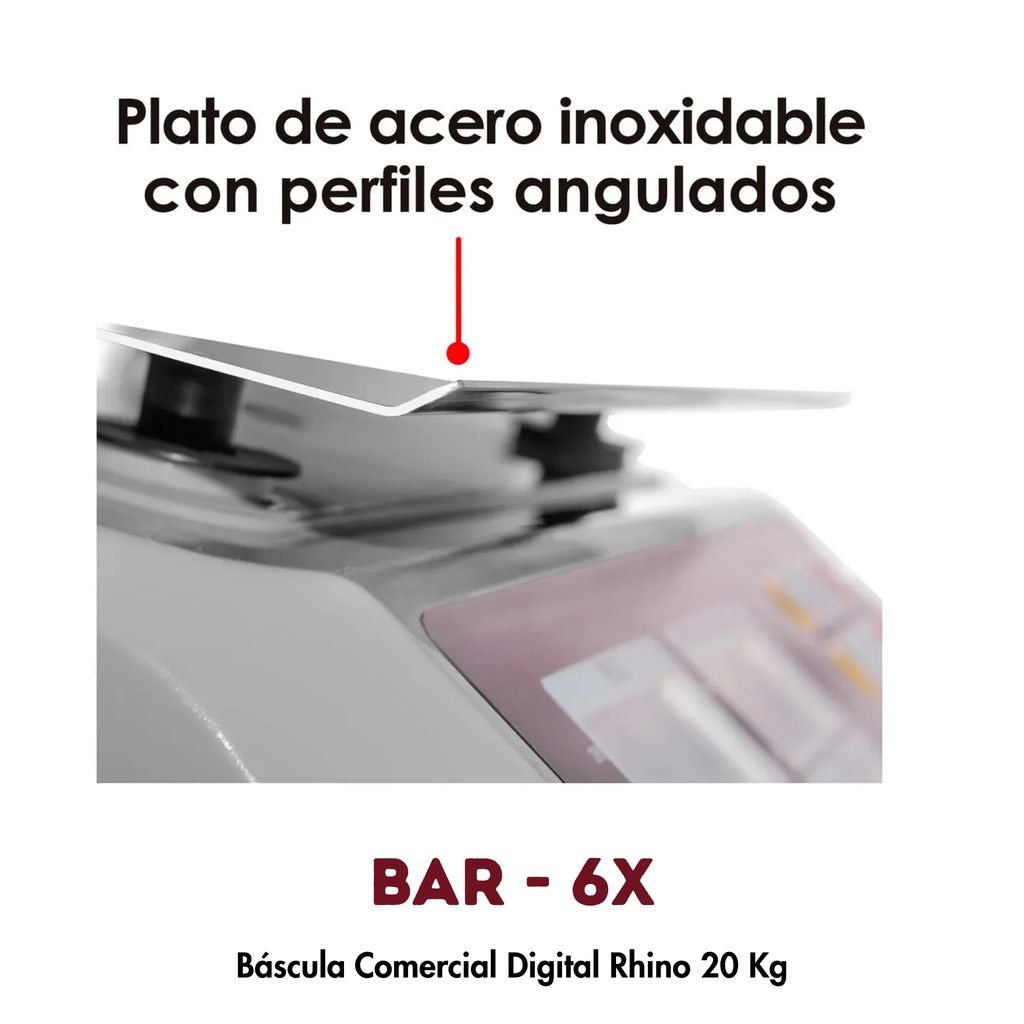Báscula de Mostrador BAR-6X Rhino 20kg | Conteo de Piezas y Conexión POS