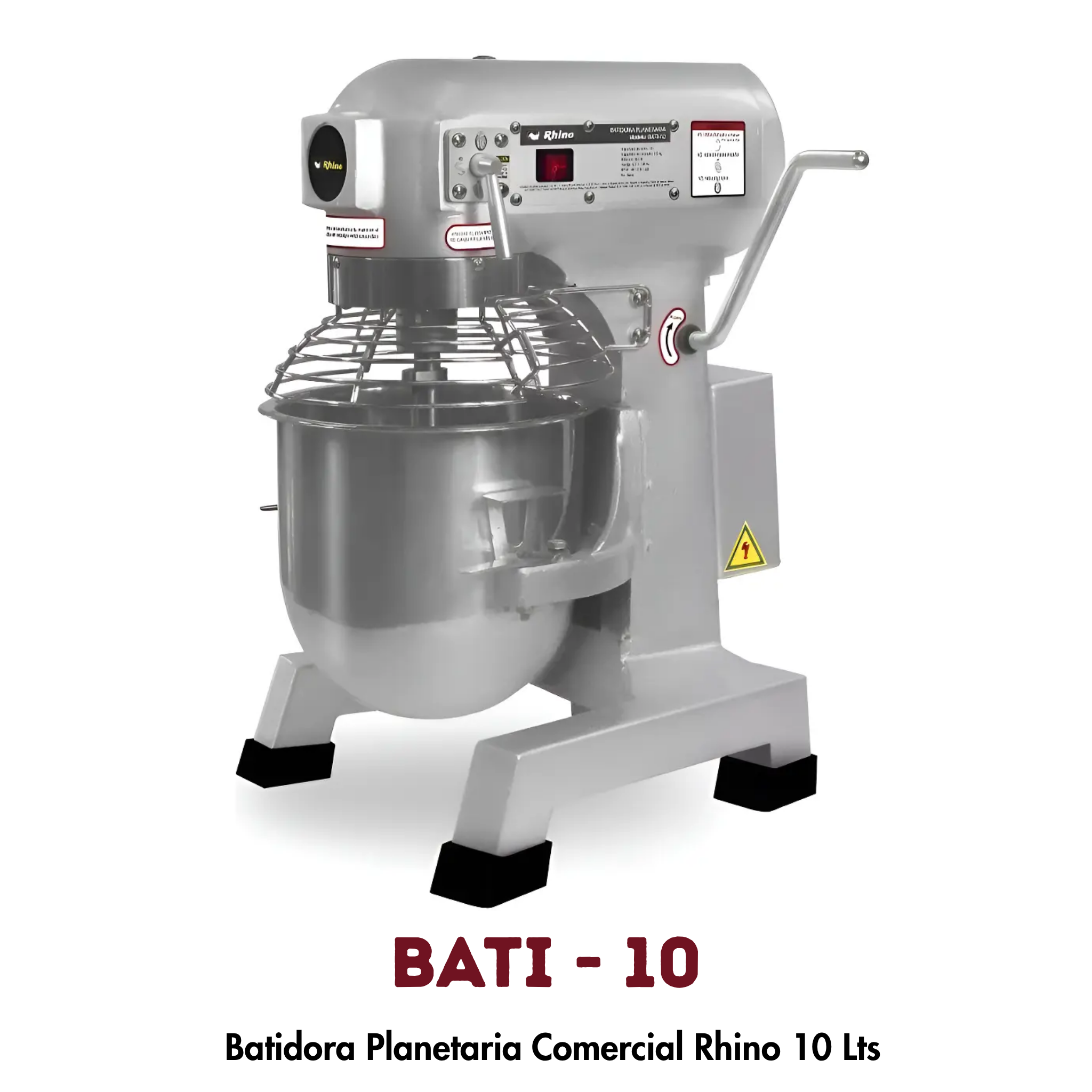 Batidora Planetaria Rhino BATI-10 | 10 Litros, Movimiento Planetario