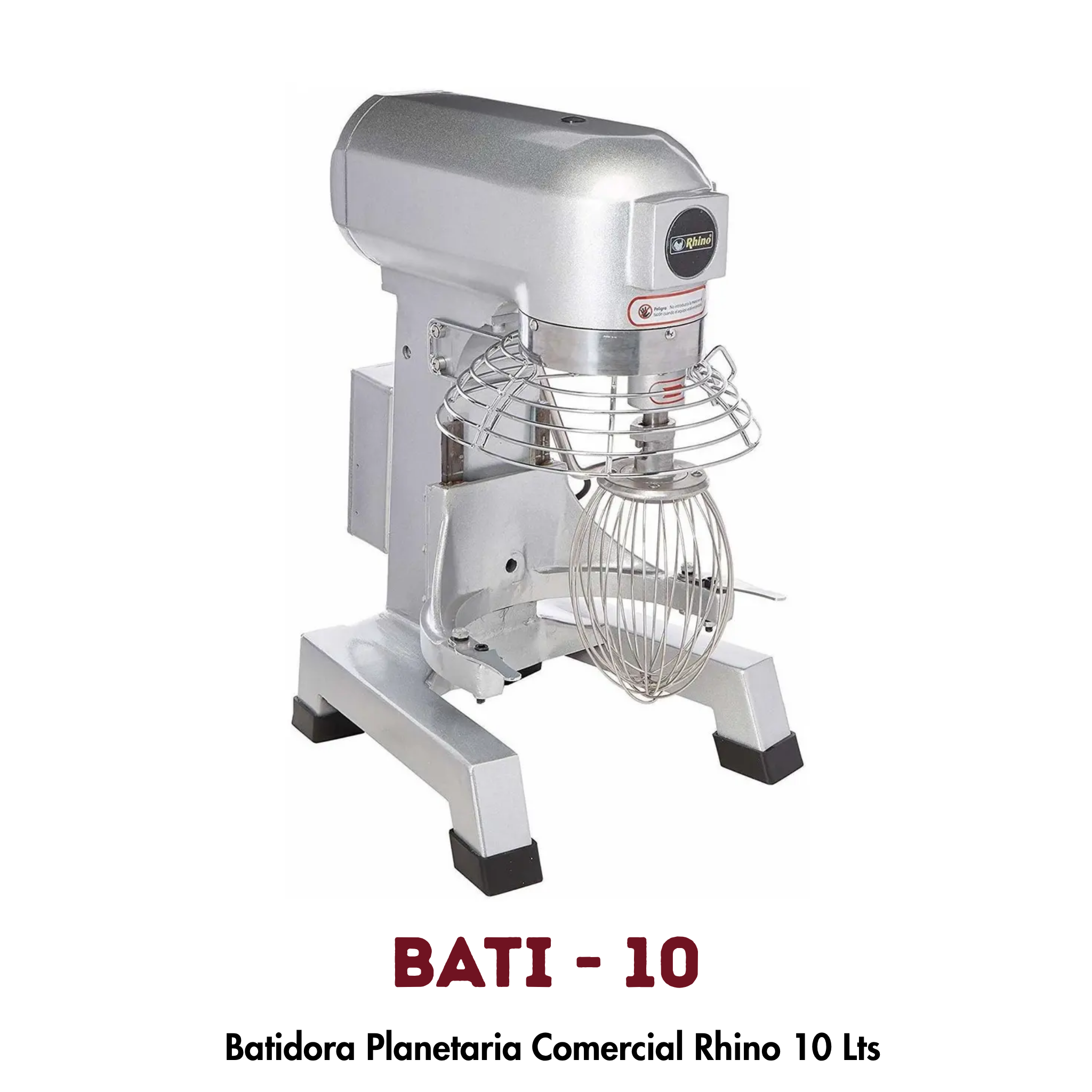 Batidora Planetaria Rhino BATI-10 | 10 Litros, Movimiento Planetario