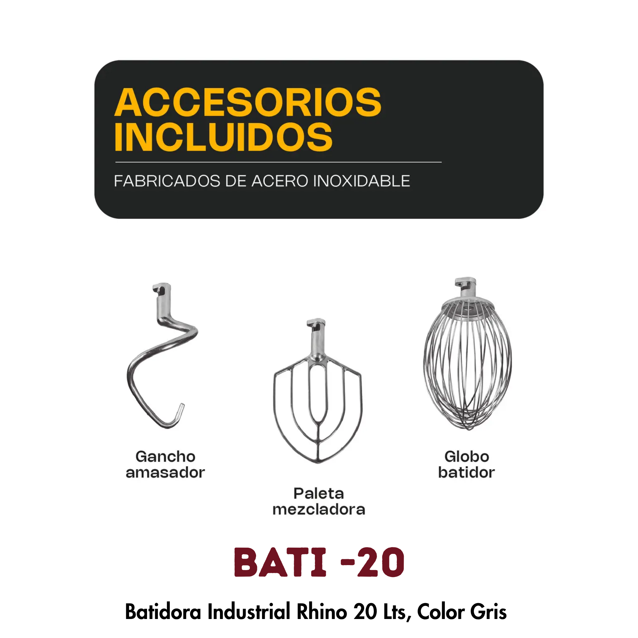 Batidora Planetaria Rhino BATI-20 | 20 Litros, Reja de Protección