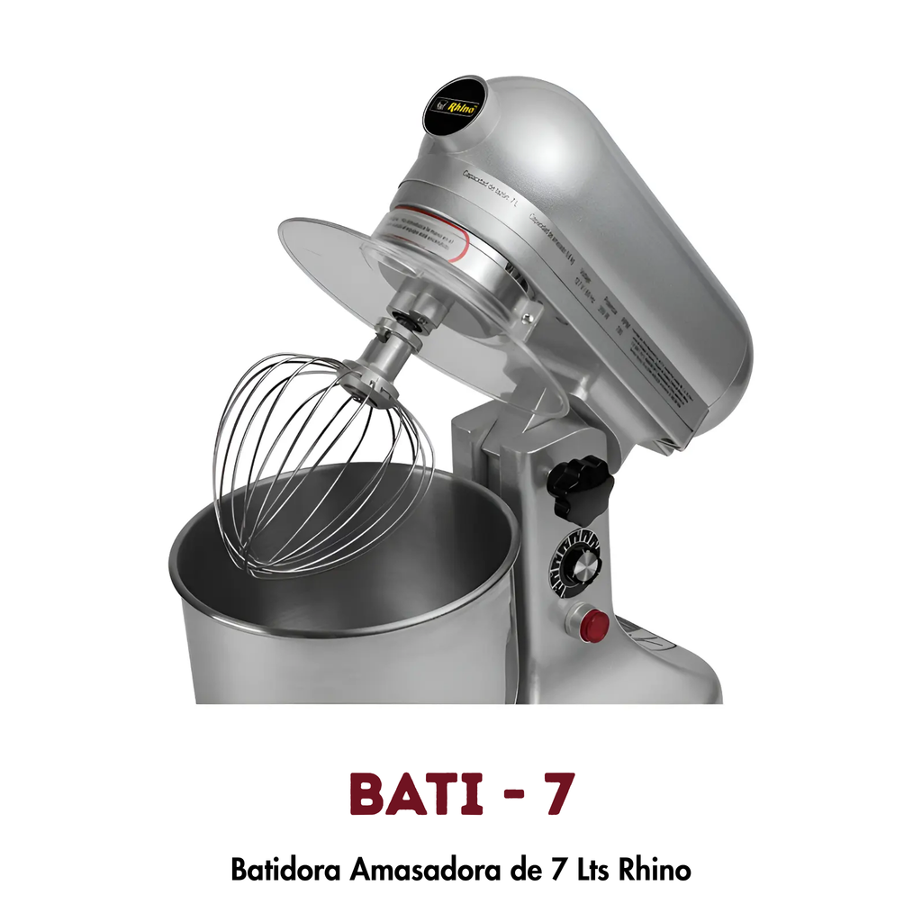 Batidora Planetaria BATI-7 Rhino | 7 Litros, 350W y 10 Velocidades