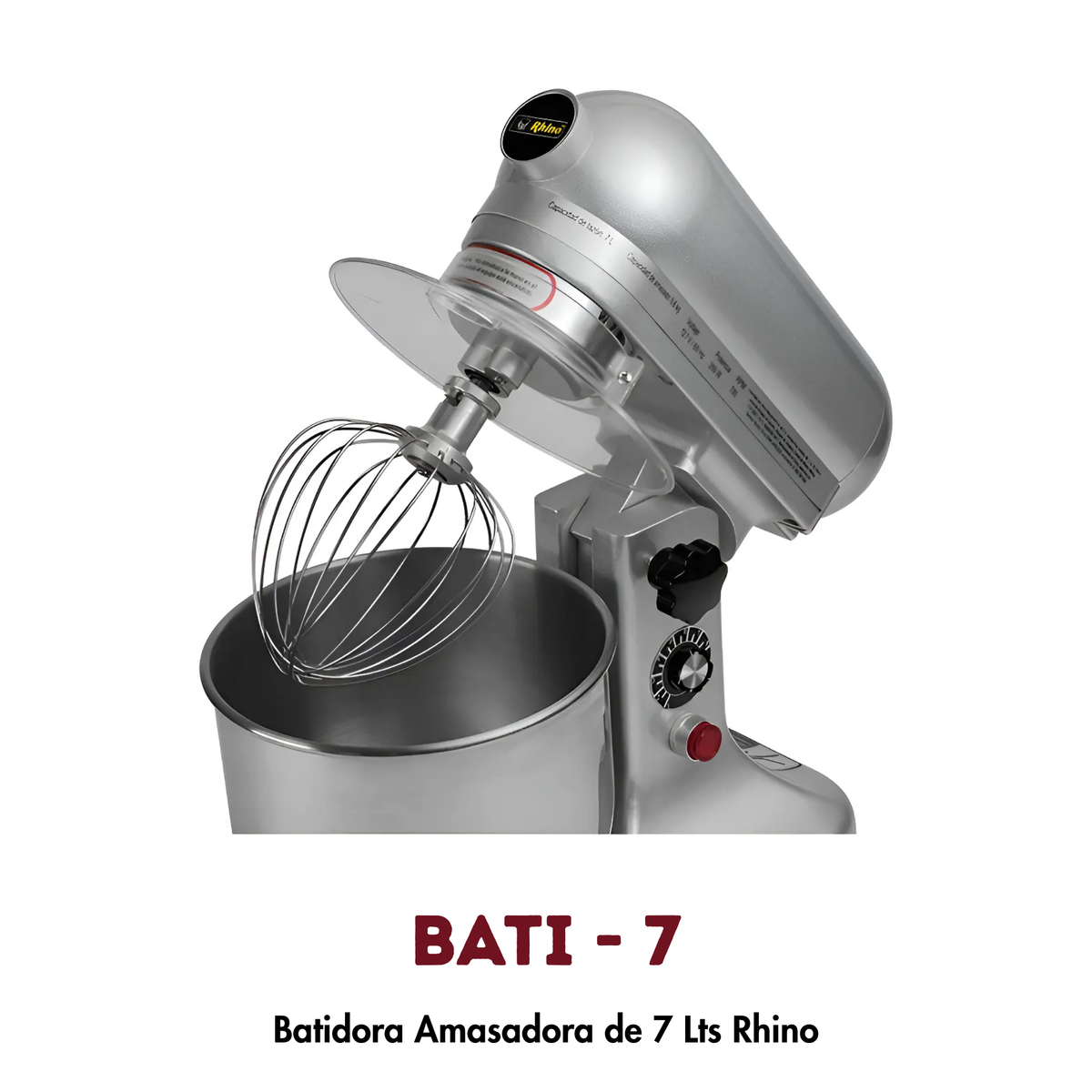 Batidora Planetaria BATI-7 Rhino | 7 Litros, 350W y 10 Velocidades | CAJA DAÑADA