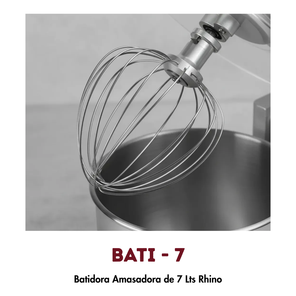 Batidora Planetaria BATI-7 Rhino | 7 Litros, 350W y 10 Velocidades