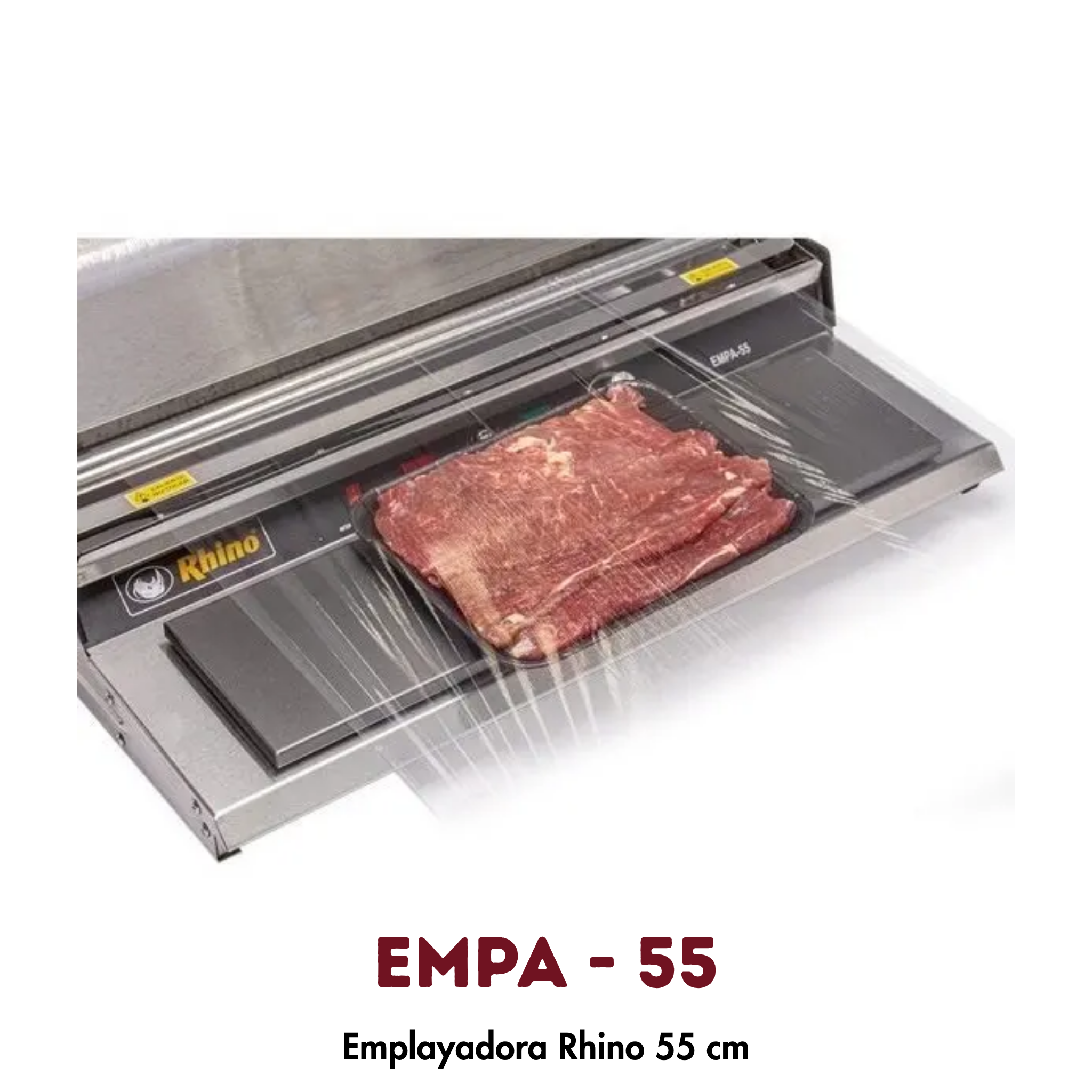 Emplayadora Rhino EMPA-55 | Eléctrica, Rollo hasta 55cm, Acero Inoxidable