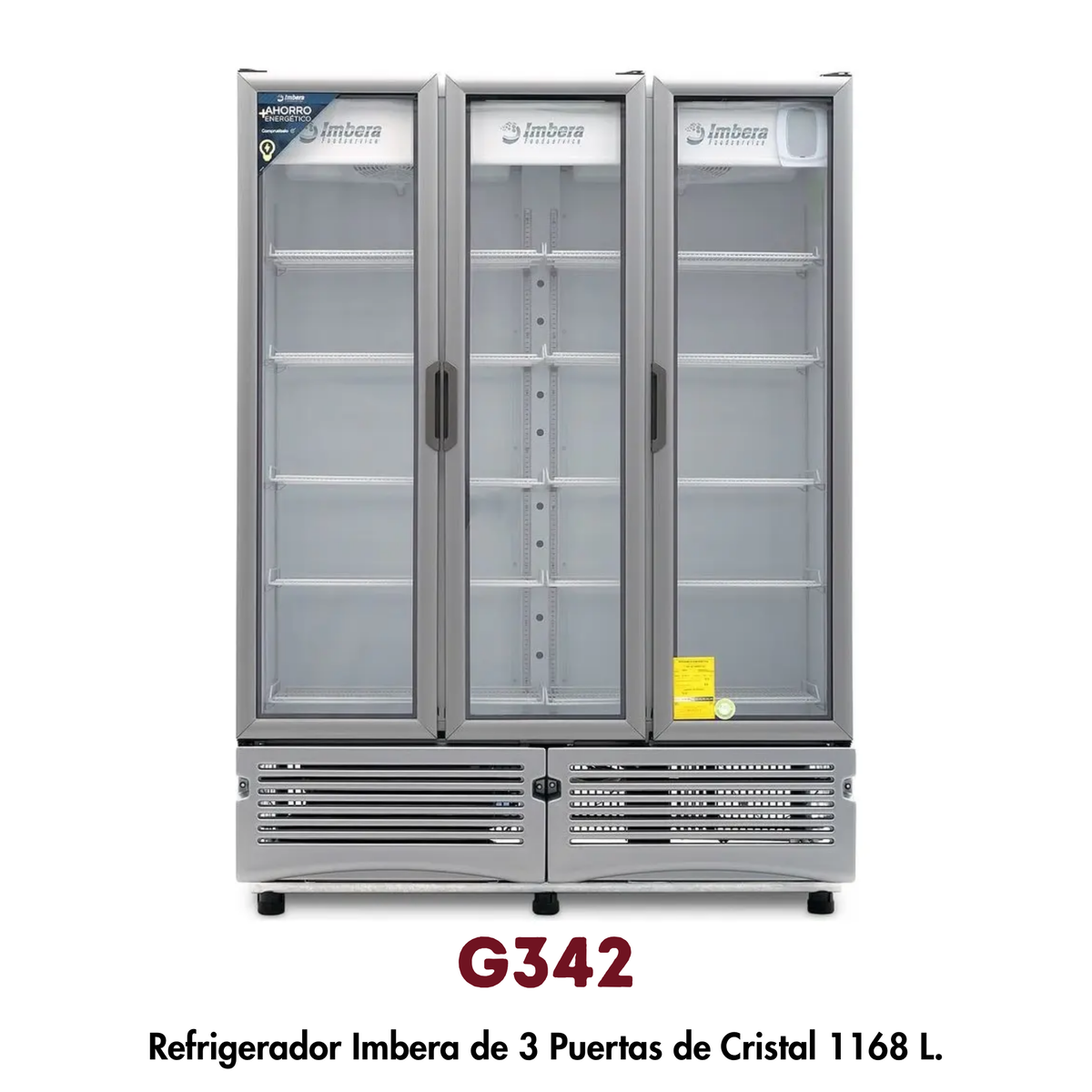 Refrigerador Imbera G342 | 42 Pies³, 3 Puertas de Cristal