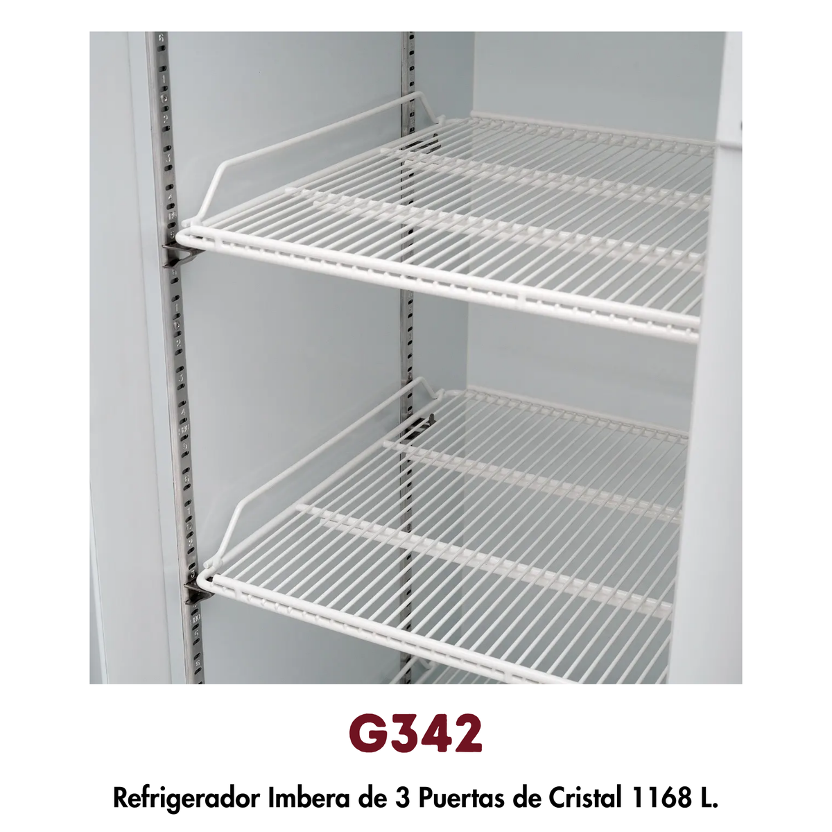 Refrigerador Imbera G342 | 42 Pies³, 3 Puertas de Cristal