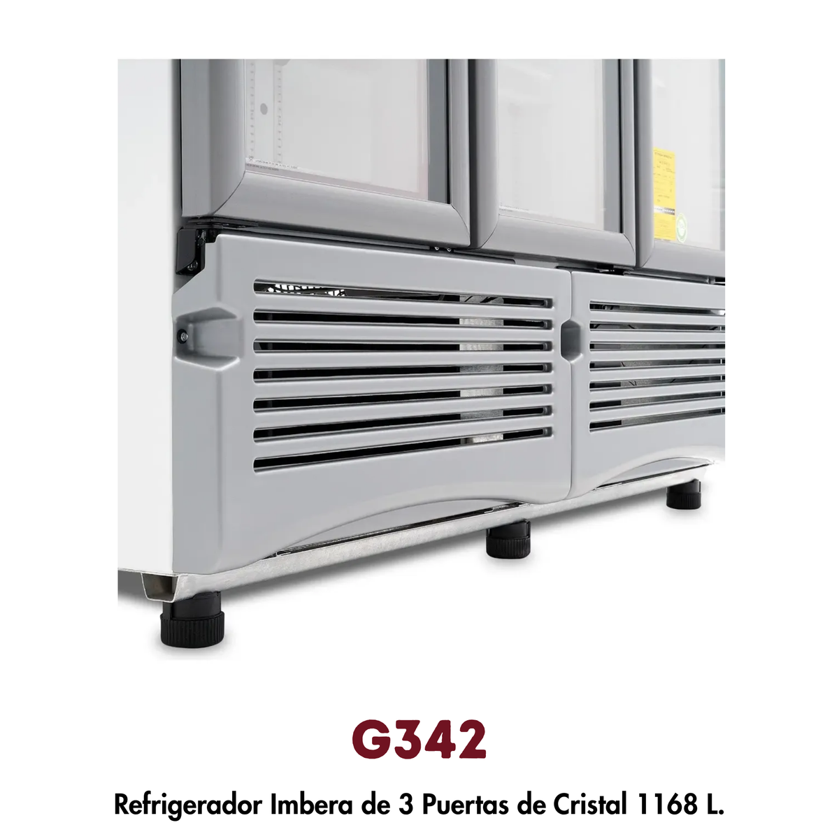 Refrigerador Imbera G342 | 42 Pies³, 3 Puertas de Cristal
