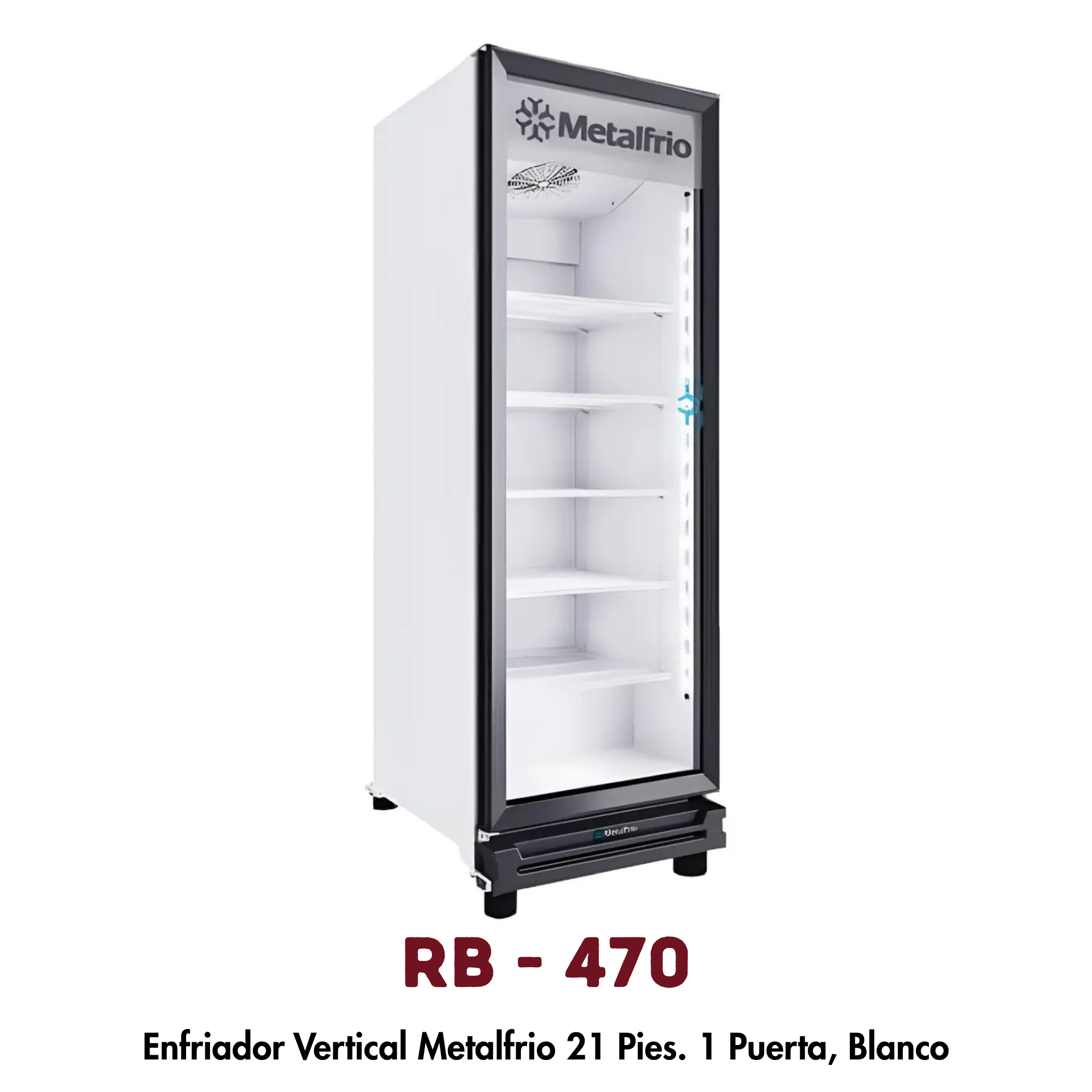 Enfriador Vertical Metalfrio RB470 | 605 L, 1 Puerta de Cristal