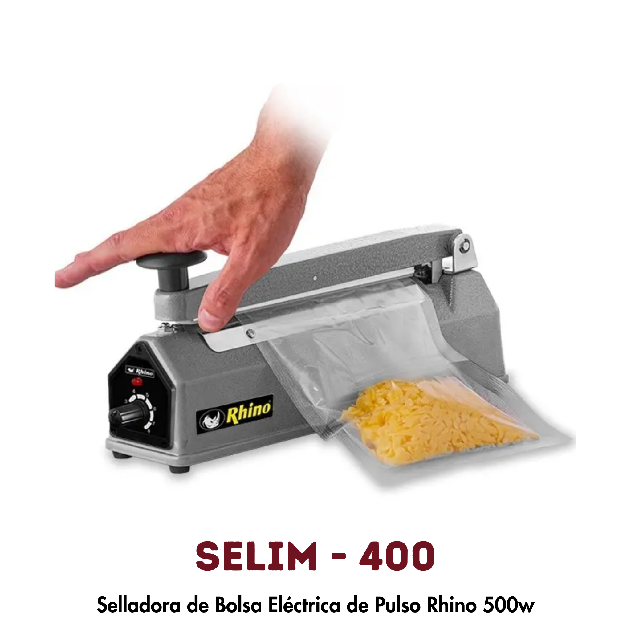 Selladora de Impulso Rhino SELIM-400 | 40cm, 500W, Sin Precalentamiento