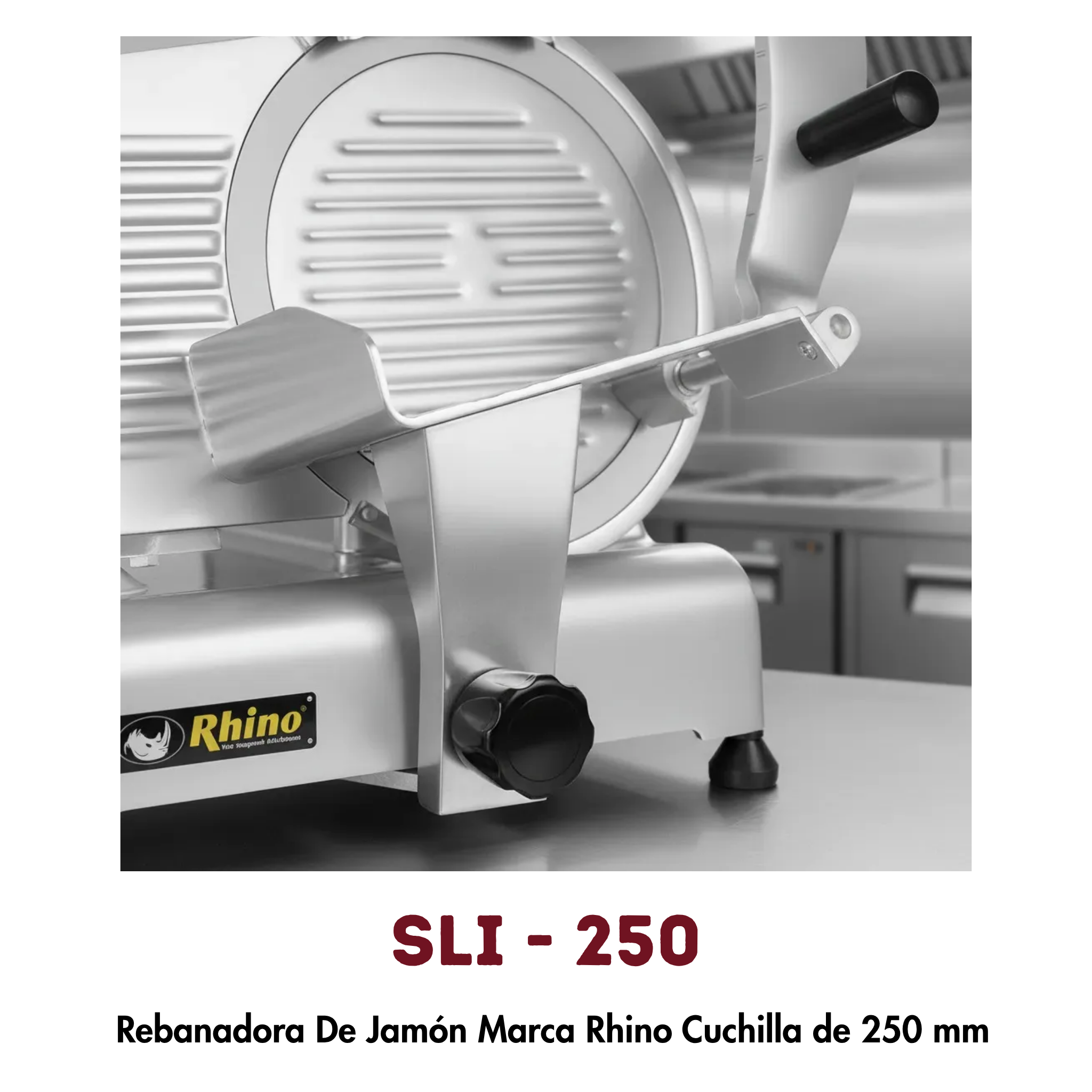 Rebanadora Eléctrica Rhino SLI-250 | Cuchilla 250mm, Espesor Ajustable