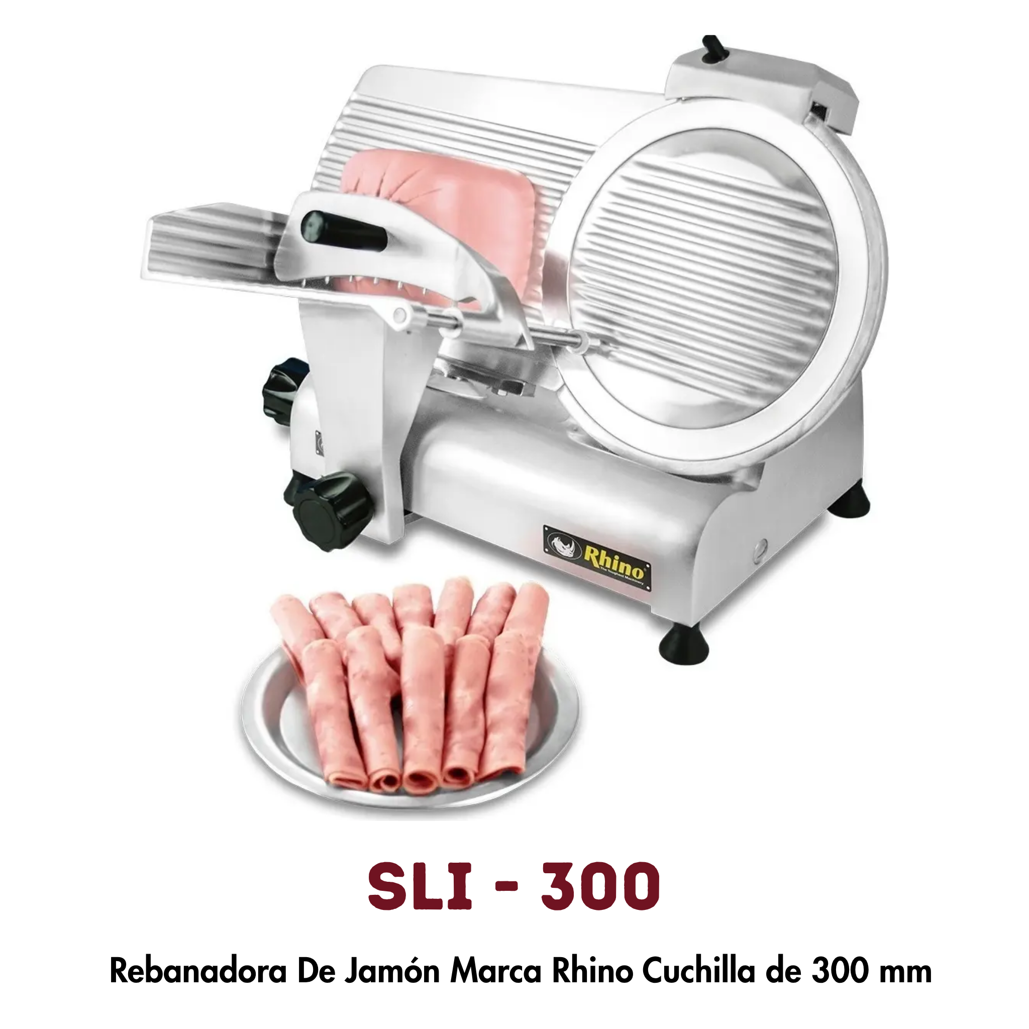 Rebanadora Eléctrica Rhino SLI-300 | Cuchilla 300mm, Motor 1/3 HP
