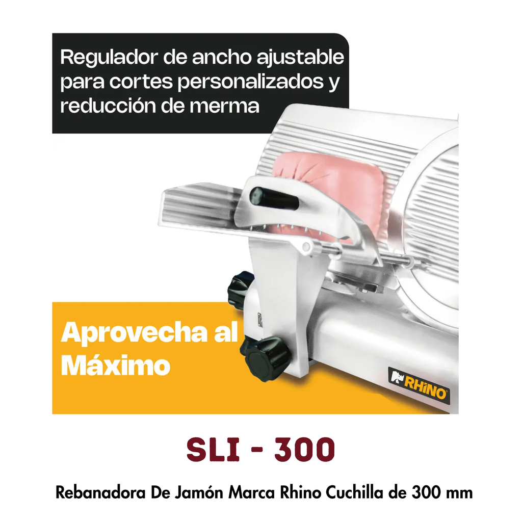 Rebanadora Eléctrica Rhino SLI-300 | Cuchilla 300mm, Motor 1/3 HP