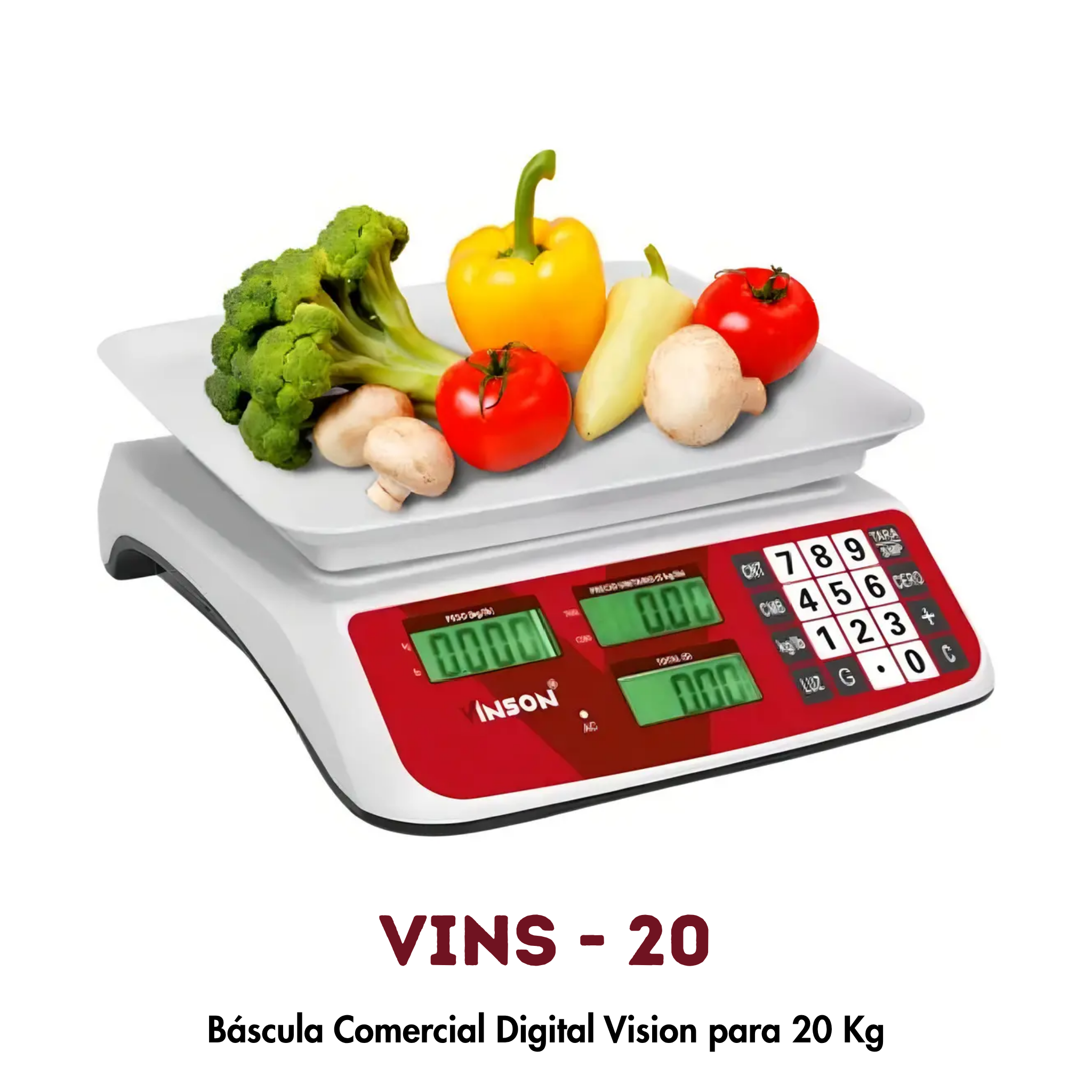 Báscula Vins-20 | Conteo de Piezas, Función Tara y Cambio de Unidades Kg/Lb