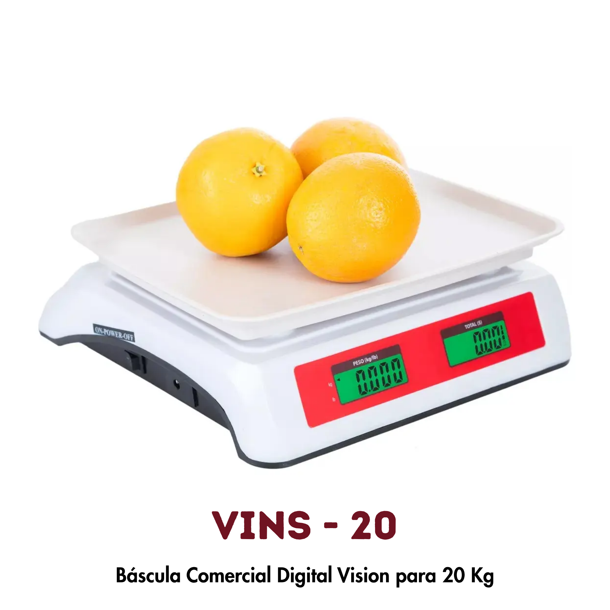 Báscula Vins-20 | Conteo de Piezas, Función Tara y Cambio de Unidades Kg/Lb