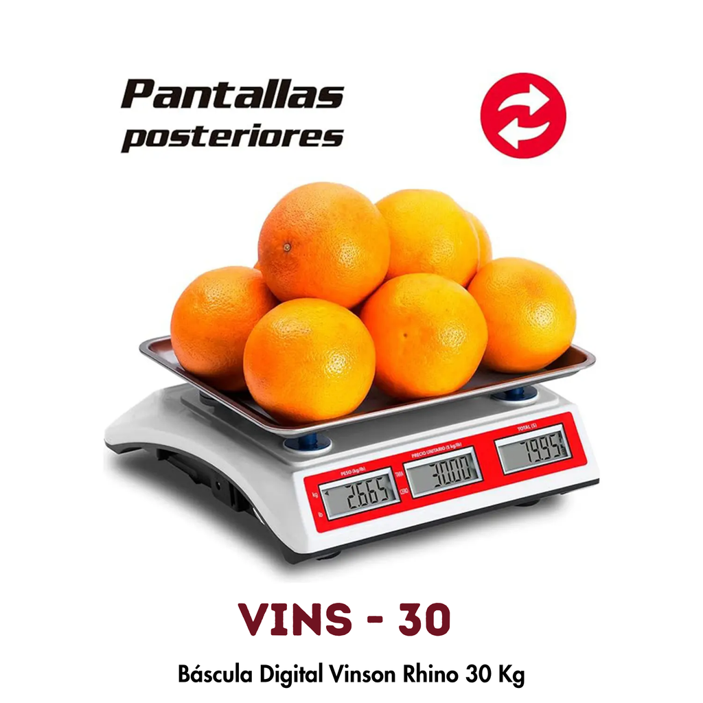 Báscula VINSON VINS-30 | 30 kg, Conteo de Piezas y 4 Memorias