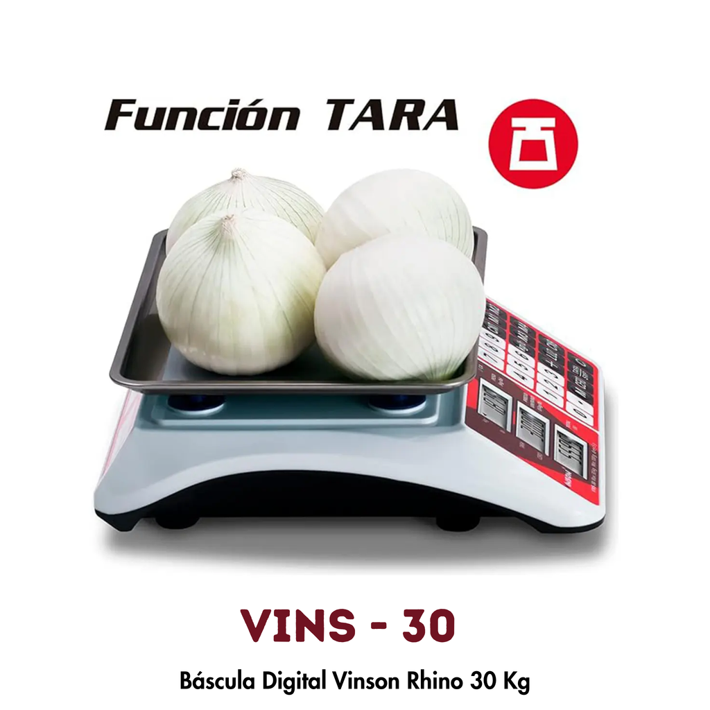 Báscula VINSON VINS-30 | 30 kg, Conteo de Piezas y 4 Memorias