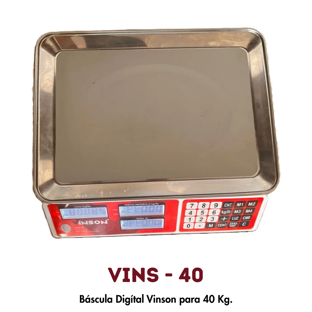 Báscula Vinson VINS-40 | 40 kg, Caja Registradora y Contadora