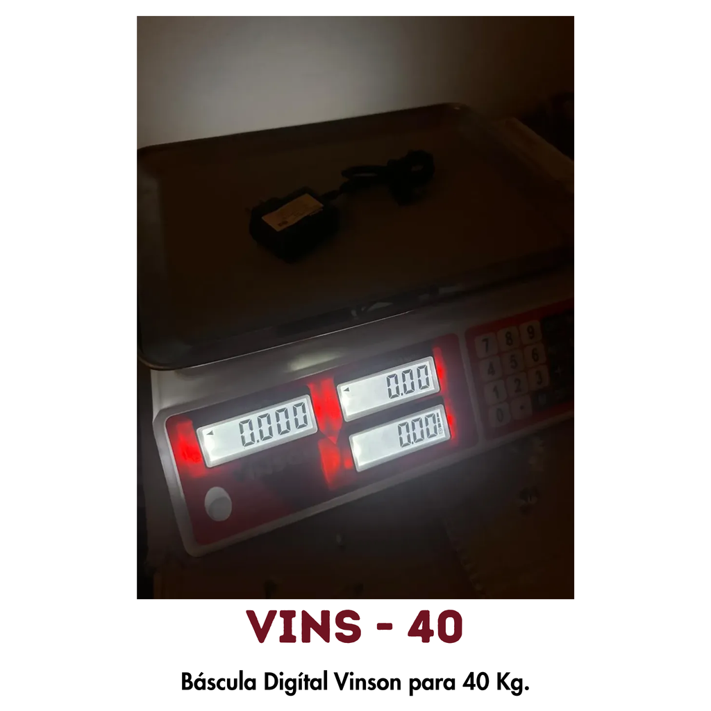 Báscula Vinson VINS-40 | 40 kg, Caja Registradora y Contadora