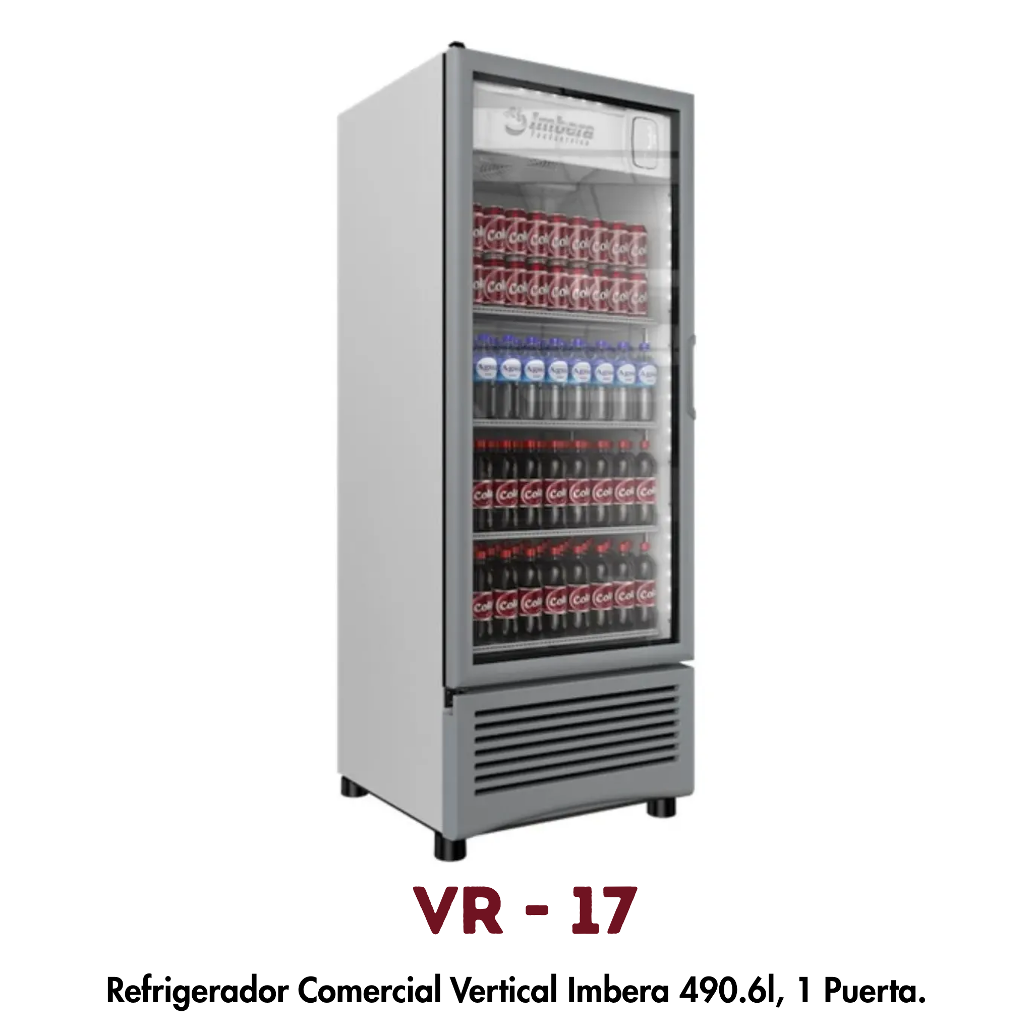Refrigerador Vertical Imbera VR-17 | 490.6 L, 1 Puerta de Cristal