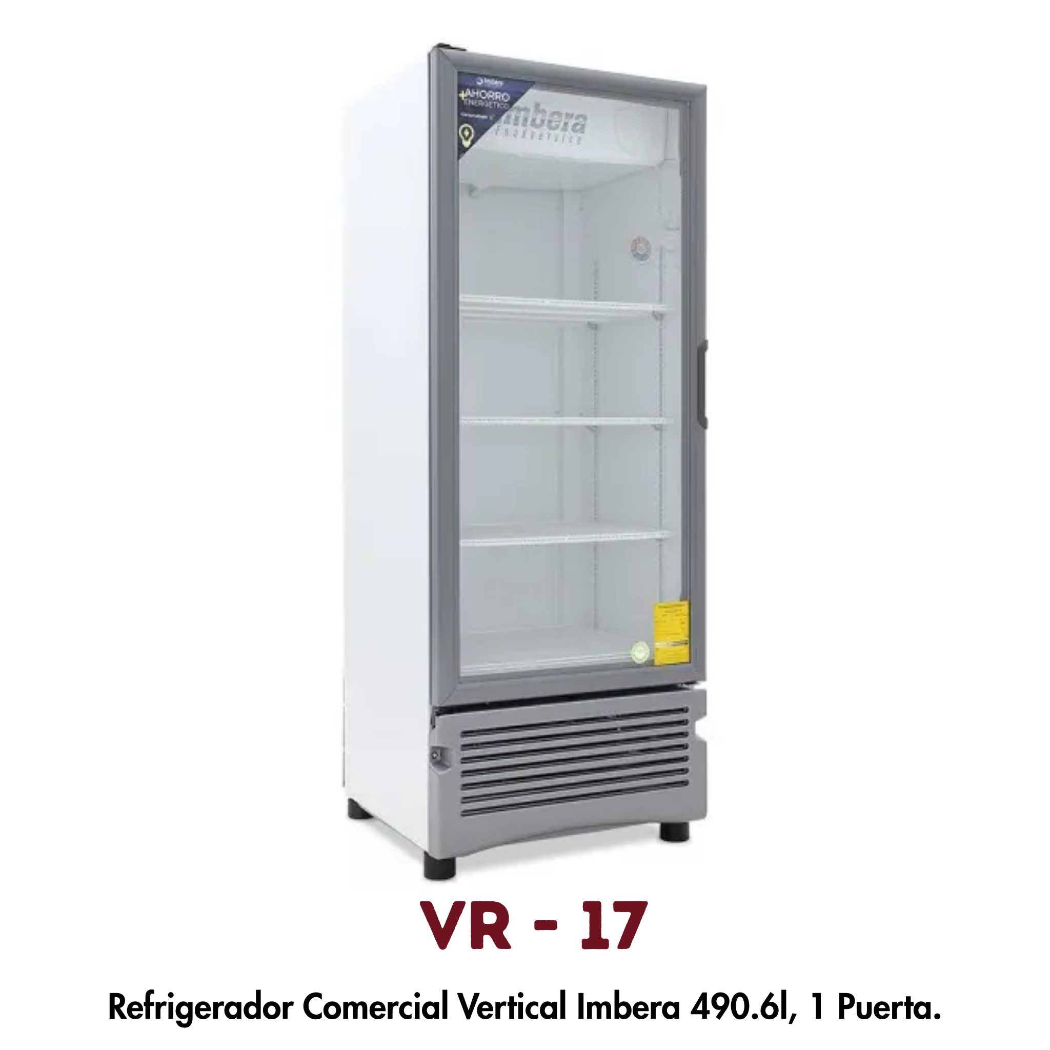 Refrigerador Vertical Imbera VR-17 | 490.6 L, 1 Puerta de Cristal