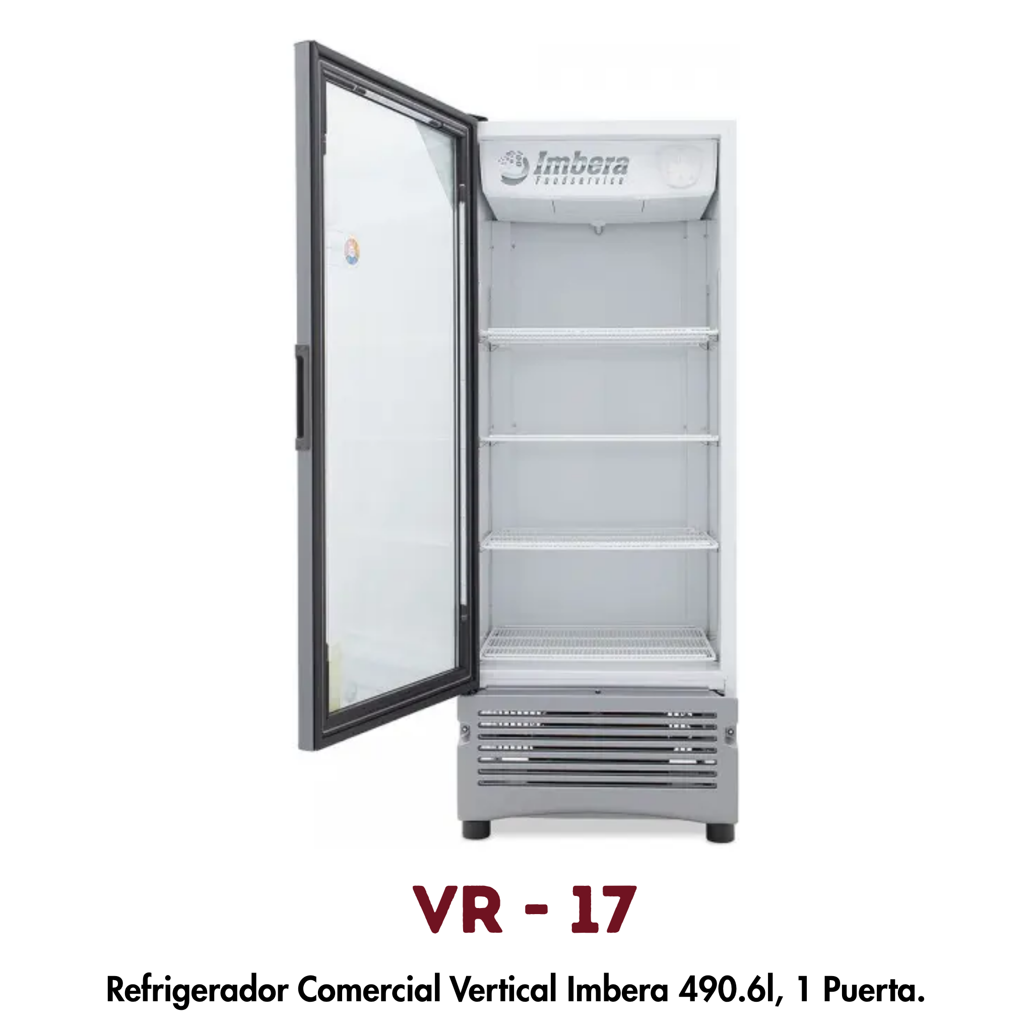 Refrigerador Vertical Imbera VR-17 | 490.6 L, 1 Puerta de Cristal