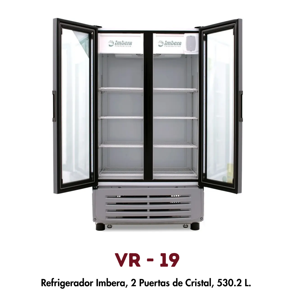 Refrigerador Imbera VR-19 | 19 Pies³, 2 Puertas de Cristal