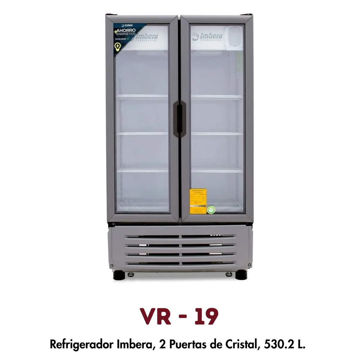 Refrigerador Imbera VR-19 | 19 Pies³, 2 Puertas de Cristal