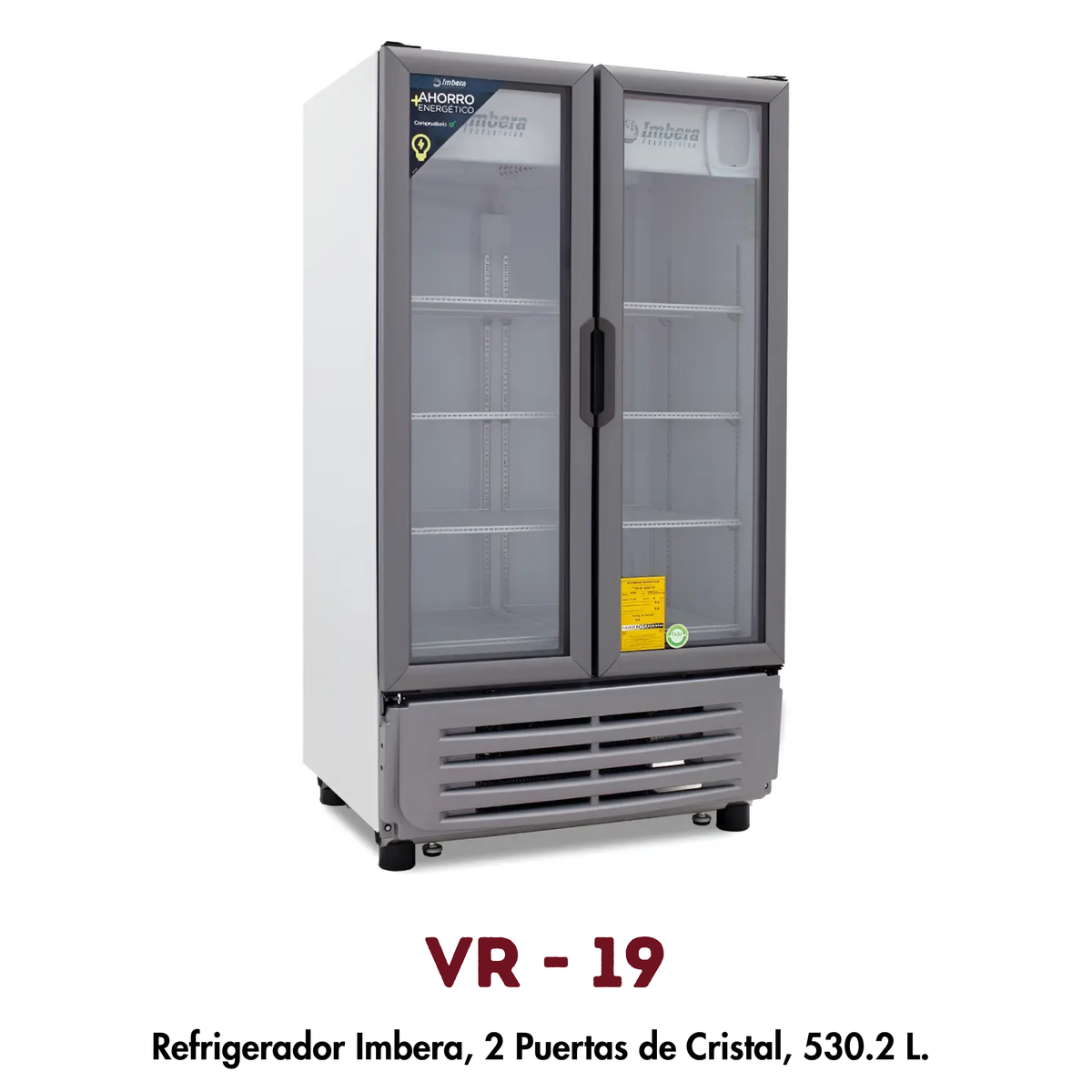 Refrigerador Imbera VR-19 | 19 Pies³, 2 Puertas de Cristal