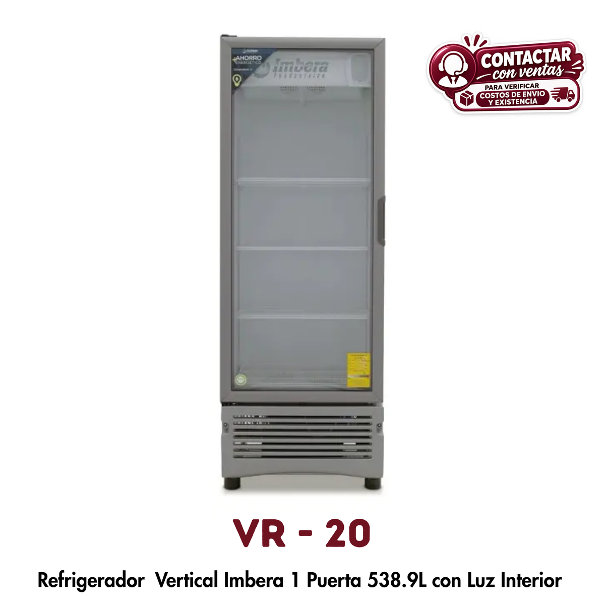 Refrigerador Vertical Imbera VR-20 | 538.9 L, Control Inteligente