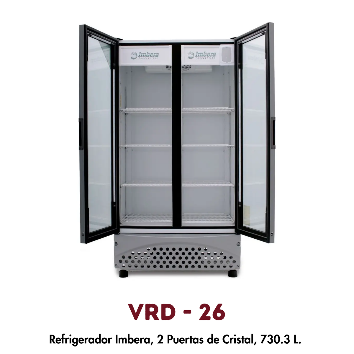 Refrigerador Imbera VRD-26 | 26 Pies³, 2 Puertas de Cristal