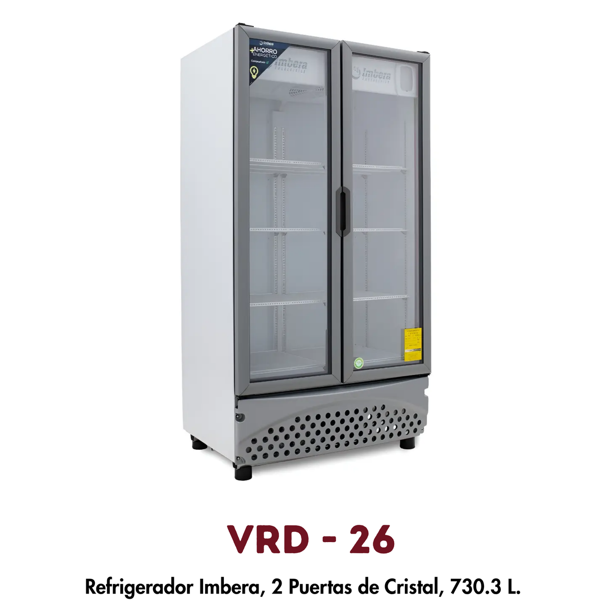 Refrigerador Imbera VRD-26 | 26 Pies³, 2 Puertas de Cristal